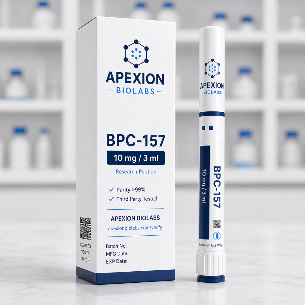 Apexion pre-filled research pen and packaging